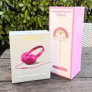 HeyDay Wired On-Ear Headphones 3.5mm Jack Built-In Microphone & Rainbow Stand